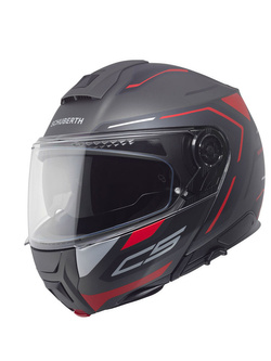 Kask szczękowy Schuberth C5 Omega czarno-szaro-czerwony