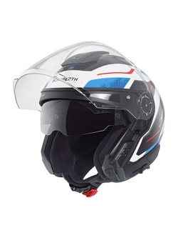 Kask otwarty Schuberth J2 Sigma czarno-biało-niebieski + Gratisy