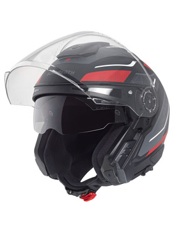 Kask otwarty Schuberth J2 Sigma czarno-szaro-czerwony + Gratisy