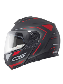 Kask szczękowy Schuberth C5 Omega czarno-szaro-czerwony