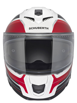 Zestaw: Kask integralny Schuberth S3 Apex biało-czerwono-czarny + dedykowany interkom motocyklowy Schuberth SC2